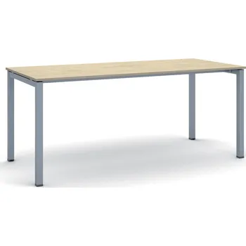 Konferenční stolek Jednací kancelářský stůl PRIMO SQUARE, 180x80 cm, šedostříbrná podnož, dub přírodní