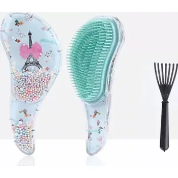 kartáč na vlasy Set (kartáč na vlasy + čistič kartáčů) - KULIČKY 6 (Značka: KOMMEN)