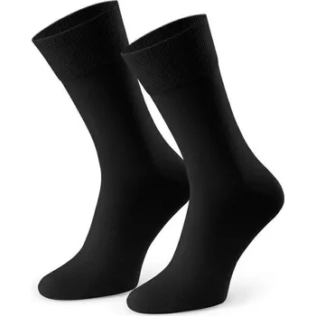 Pánská móda Černé pánské bambusové ponožky k obleku Art.124 TM01, BLACK Velikost: 44/46