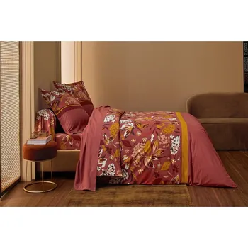 Povlečení Blancheporte Povlečení Hortenzie zn. Colombine® terakota napínací prostěradlo 160x200 cm