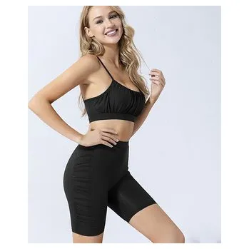 Dívčí oblečení Sportovní set s krátkými legínami řasený, černá S