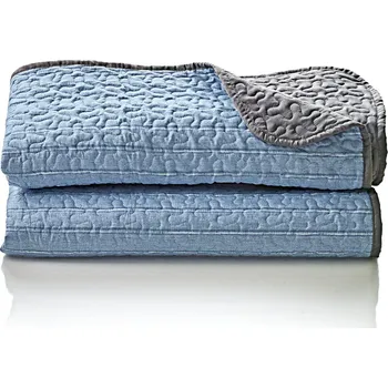 Napínací potah 3Pagen PŘEHOZ NA POSTEL modrá 250x250 cm