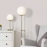 Searchlight Stolní lampa Sphere se skleněným stínidlem antická mosaz, bílá 1 x 60 W - Doprava zdarma