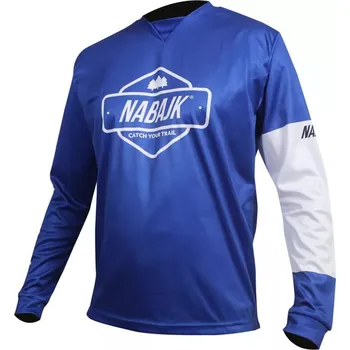 cyklistický dres Dres - NABAJK Deshtny LS 2024 - Light Blue / White XXL