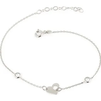 Náramek Dámský náramek z bílého zlata se srdcem ZLNA923F 17 - 20 cm + Dárek zdarma