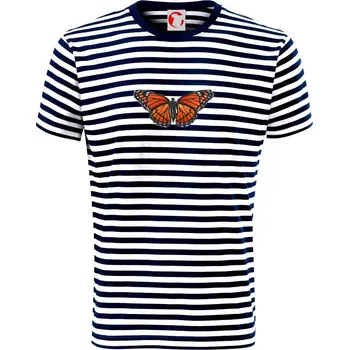 Pánské tričko Motýl Monarcha stěhovavý - Triko na vodu - S ( Prouhovaná )