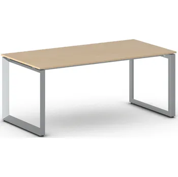 Psací stůl Kancelářský stůl PRIMO INSPIRE, 180x90 cm, šedostříbrná podnož, buk