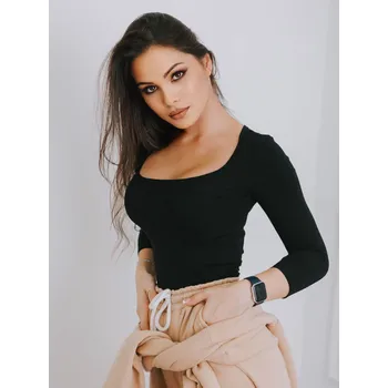 Dámské tričko Dámské tričko s výstřihem HELA VS-DT1906 černá, VELIKOST S