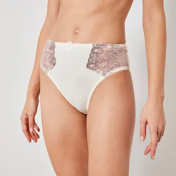 Kalhotky Blancheporte Klasické kalhotky „Caminata“ zn. Confidence Lingerie® z mikrovlákna s výšivkou slonová kost 46/48