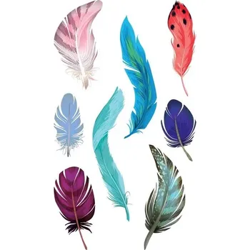 Party dekorace Tvořílci.cz Nálepky Mini pírka, mix 7,5 x 12,3cm