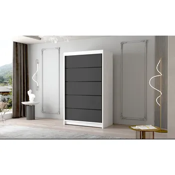 Šatní skříň Velká šatní skříň FADO IV 120 cm Bílá/Černá