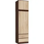 Šatní skříň s nástavbou S60 2D 2SZ CLP, wenge/dub sonoma