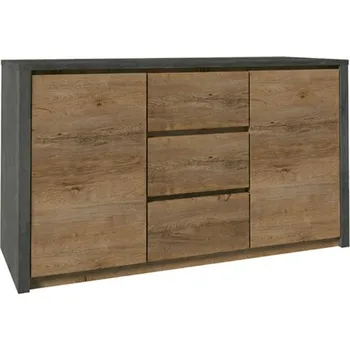 Komoda Kombinovaná komoda MONTANA K2DP dub lefkas tmavý/smooth šedý
