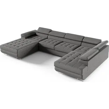 Obývací pokoj Rohová rozkládací sedací souprava U 275 BONY Pravá Tmavě šedá II