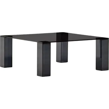 Konferenční stolek Tmavě šedý skleněný konferenční stolek Kave Home Adularia 85 x 85 cm