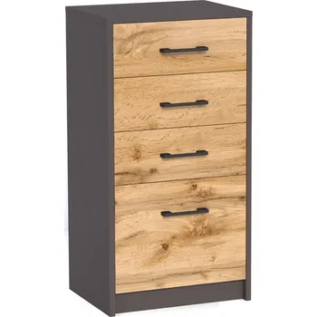 Šatní skříň Komoda JULIA K14 Grafit/dub wotan