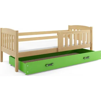 Dětská skříň Dětská postel KUBUS s úložným prostorem 90x200 cm - borovice Zelená
