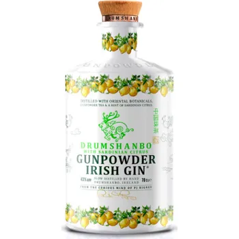 Likér Drumshanbo Gunpowder Sardinian Citrus Irish Gin Ceramic Bottle 0,7 l 43 %