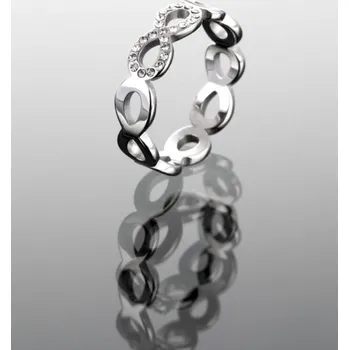 Prsten Prosperk Prstýnek ocelový Nekonečno s kamínky Velikost prstenů: 8 (EU: 57-58) 19920/8 -