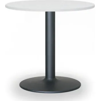 Konferenční stolek B2B Partner Konferenční stolek ZEUS II, průměr 60 cm, černá podnož, bílá