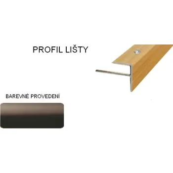 ukončovací lišta A 60 SCHODOVÉ LIŠTY - ŠROUBOVACÍ, 23×15 mm Barva: Tmavá bronz, Zvolte délku: 120 cm