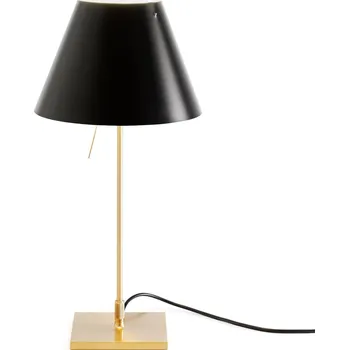 Lampička Luceplan Costanzina stolní lampa mosaz černá - stínidlo - Ø 26 cm, výška 17 cm; noha - 14 x 14 cm černá, mosaz 1 x 42 W - Doprava zdarma