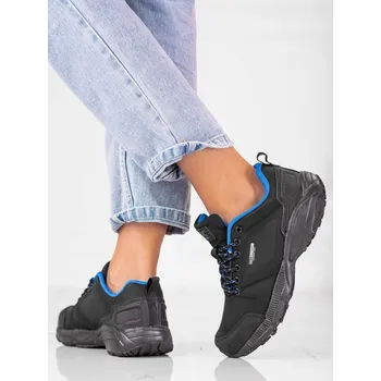 Dámské tenisky Krásné černé trekingové boty dámské bez podpatku 38