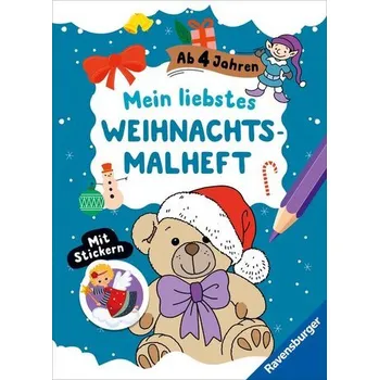 První čtění Mein liebstes Weihnachtsmalheft mit Stickern ab 4 - De Klerk Roger