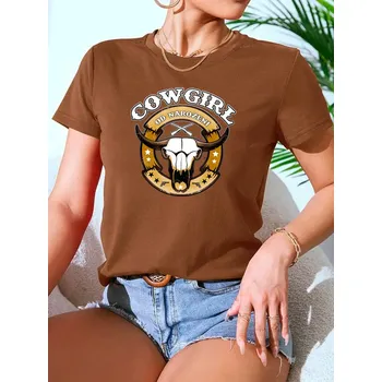 STRIKER Dámské tričko Cowgirl od narození Barva: Hnědá, Velikost: S