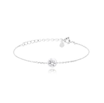 MINET Decentní stříbrný náramek s bílým zirkonem