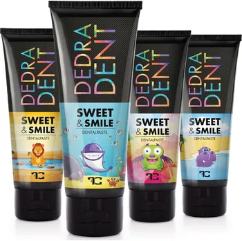 zubní pasta Přírodní dětská zubní pasta SWEET & SMILE se žvýkačkovou příchutí | ochrana mléčných zubů | DEDRA DENT 1 kus, 50 ml Dedra