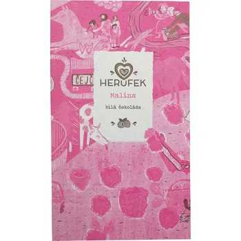 Čokoláda Herufek čokoláda bílá 48% malina 50g