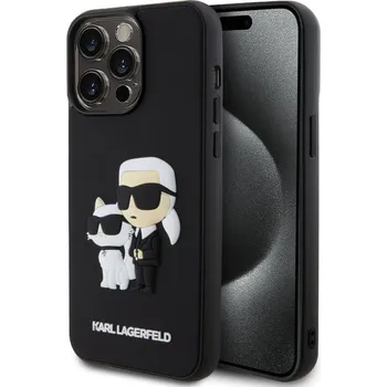Pouzdro na mobilní telefon Karl Lagerfeld 3D Rubber Karl and Choupette pro Apple iPhone 15 Pro Max černé