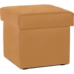 Kožený taburet s úložným prostorem 45x45, hořčicová A-12