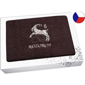 Ručník Luxusní dárkové balení ručníku Znamení Kozoroh tmavě hnědá/hnědá