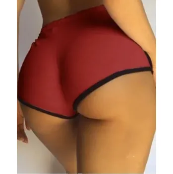 Dámské kraťasy Dámské sportovní šortky s vysokým pasem Barva: Červená, Velikost: M