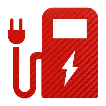 samolepka Nabíjecí stanice 001 levá elektromobil charge (53 - 3D karbon červený) SAMOLEPKA NA AUTO, NÁLEPKA, FÓLIE, POLEP, TUNING, VLASTNÍ TEXT, TISK, AUTOSAMOLEPKY.cz, POLEPY, OBRÁZEK, LOGO, 3D STICKERS