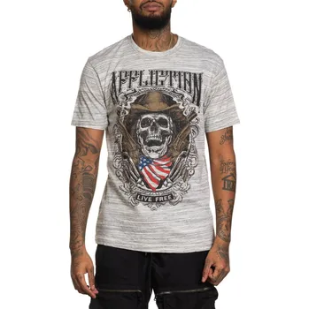 Pánské tričko tričko hardcore pánské - SMOKING BARRELS - AFFLICTION - A26338-OWBK - XL