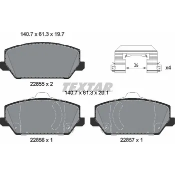 Brzdová destička Sada brzdových destiček, kotoučová brzda TEXTAR 2285501