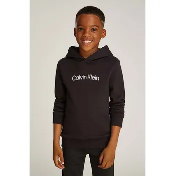 Chlapecká mikina Dětská bavlněná mikina Calvin Klein Jeans IU0IU00679.128.176.9BYH černá 99X, vel. 176