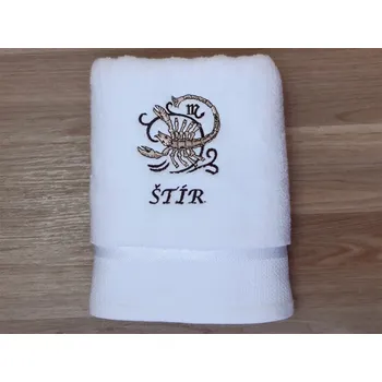 Osuška Luxusní osuška se znamením ŠTÍR 450g bílá/hnědá