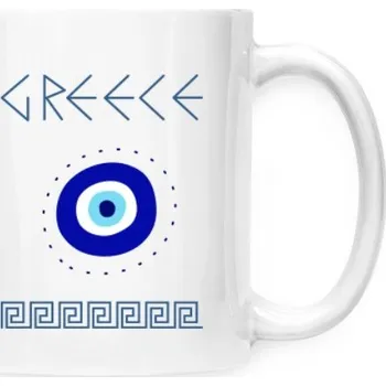 Hrnek malý bílý s potiskem Hrnek Typické Řecko