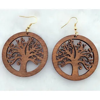 Náušnice Prosperk Náušnice dřevěné strom S0120