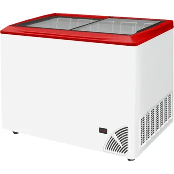 BYFAL ARO 401/2 Red Edge – Prosklený pultový mrazák, 2-rovná posuvná víka, 272 l, bílý