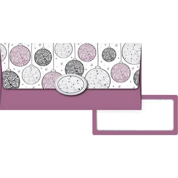 Obálka Zero Vánoční obálka na peníze Baňky fialové