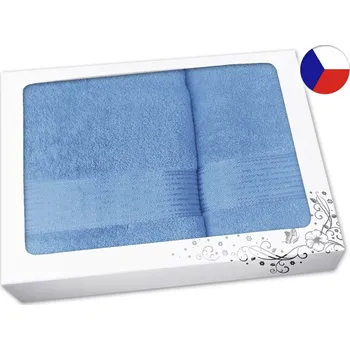 Ručník Dárková sada ručníku a osušky PROUŽEK modrý