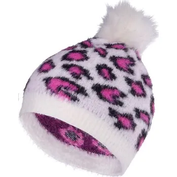 Pokrývka hlavy Dívčí pletená čepice Lewro BIRDIE 8/11 Bílá, Růžová, Černá