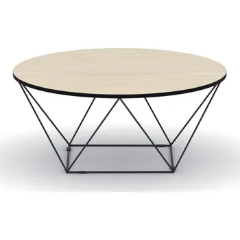 Konferenční stolek B2B Partner Kulatý konferenční stůl WIRE, průměr 105 cm, dub přírodní