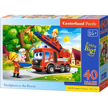 Puzzle Puzzle Castorland MAXI 40 dílků - Hasiči při záchraně kočky