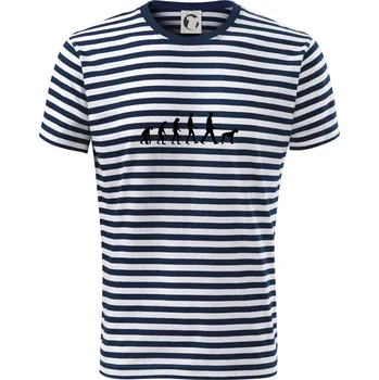 Pánské oblečení Evoluce pes ohař - Triko na vodu - 2XL ( Prouhovaná )